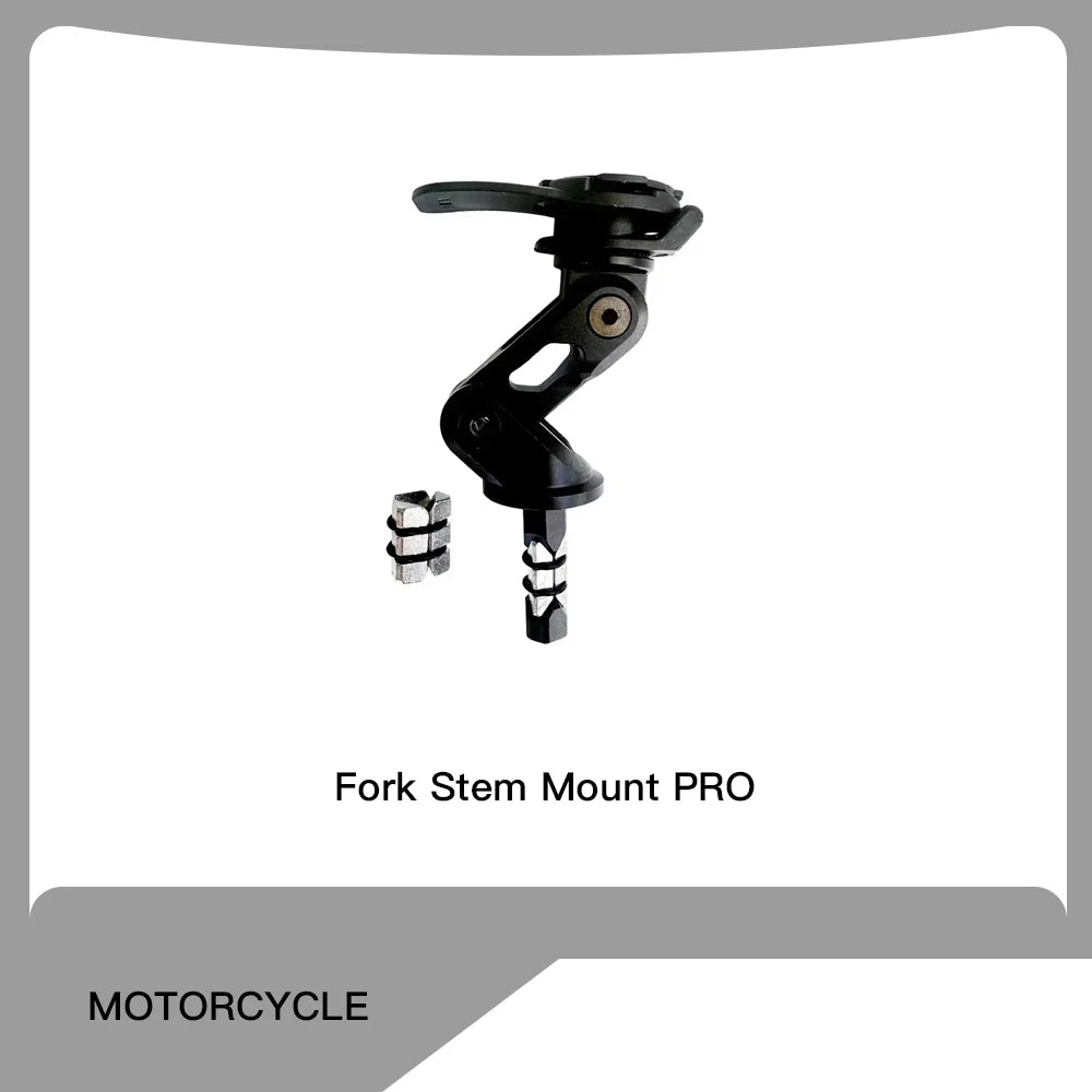 Motorcycle Handlebar Stem Fork Phone Mount — Vibration Dampener with MAG Universal Adapter, Wireless Charger & Mirror Brake Compatible