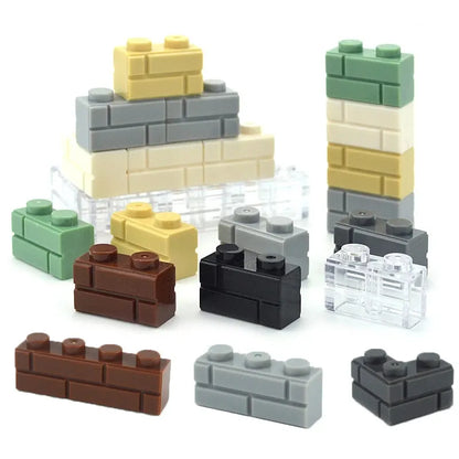 DIY Building Block Wall Figures Bricks - 1x2, 1x3 & 1x4 Small Construction Bricks for Creative Building & Educational Play
