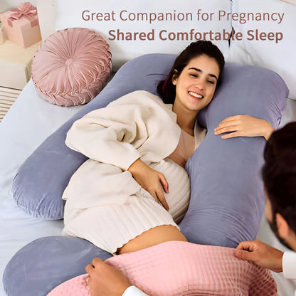 G-Shaped Pregnancy Pillow – Full Body Maternity Sleeping Pillow with Removable Cover for Belly Support