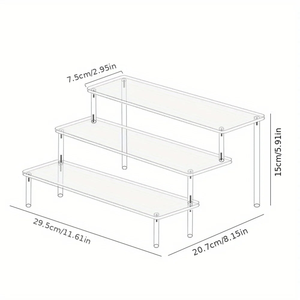 Multi-Layer Acrylic Cake Display Stand – Clear Trapezoidal Rack for Desserts & Cupcakes
