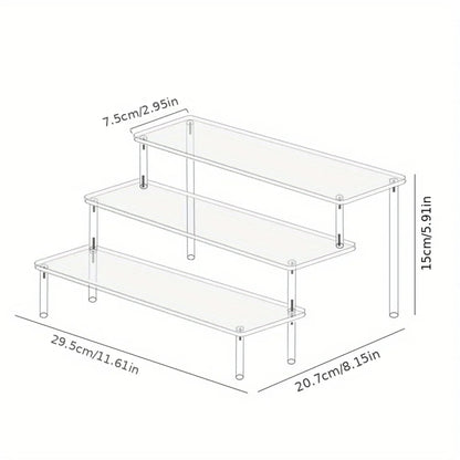 Multi-Layer Acrylic Cake Display Stand – Clear Trapezoidal Rack for Desserts & Cupcakes