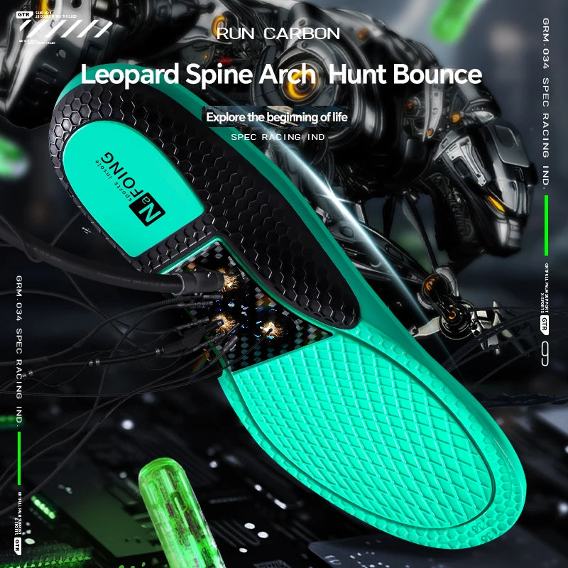 Carbon Plate Arch Support Insoles - Breathable Shock-Absorbing Sport Shoe Inserts for Running & Outdoor Activities