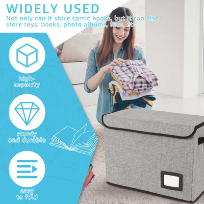 Comic Book Storage Bag with Handle – Washable Foldable Multipurpose Organizer for Home & Office