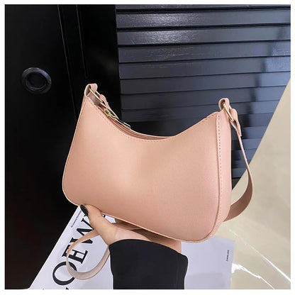 Fashion Solid-Color Handbag – Small Square Stylish Single-Shoulder Bag