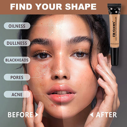 Nude Waterproof BB Cream Foundation – Oil-Control, Blemish-Covering, Long-Lasting Brightening Concealer Base
