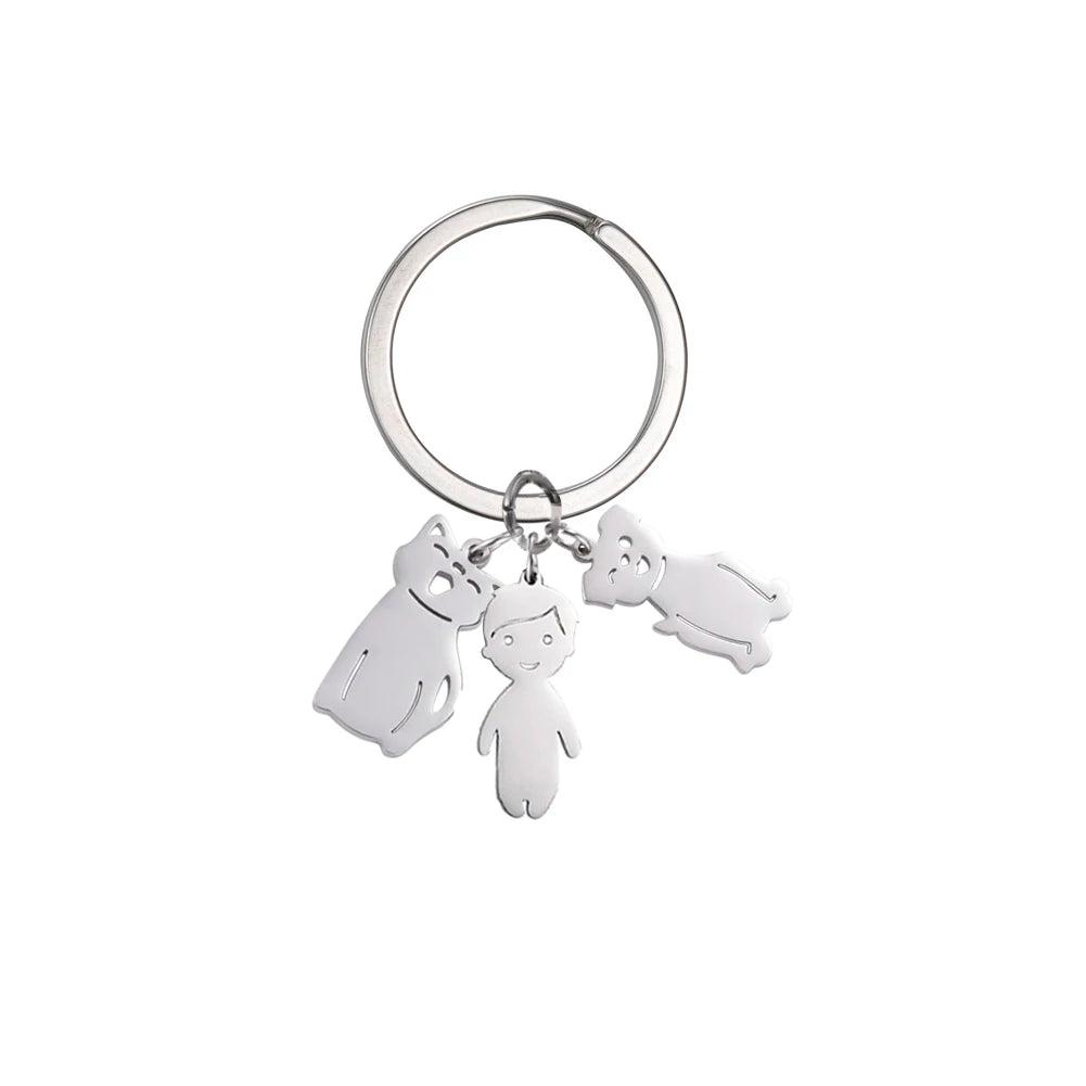 Personalized Kids & Family Keychain – Custom Name Key Chain for Mother’s Day, Couples, Boys, Girls, Pets, Mom, Dad, Baby Gift