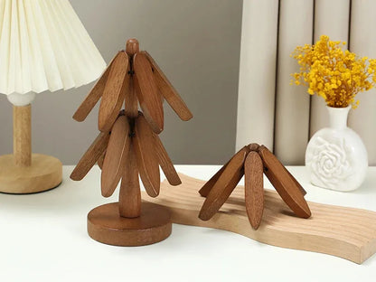 Tree Design Wooden Trivet – Decorative Heat-Resistant Table Mat & Pot Coaster
