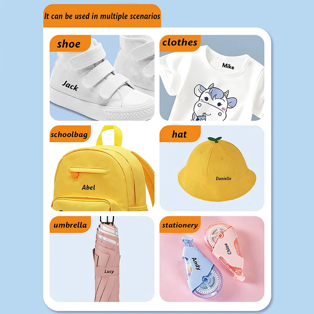 Custom Kids Name Stamp - Personalized Waterproof Clothing Label & Signature Seal