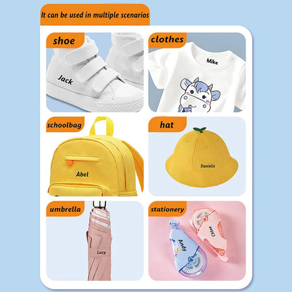 Custom Kids Name Stamp - Personalized Waterproof Clothing Label & Signature Seal