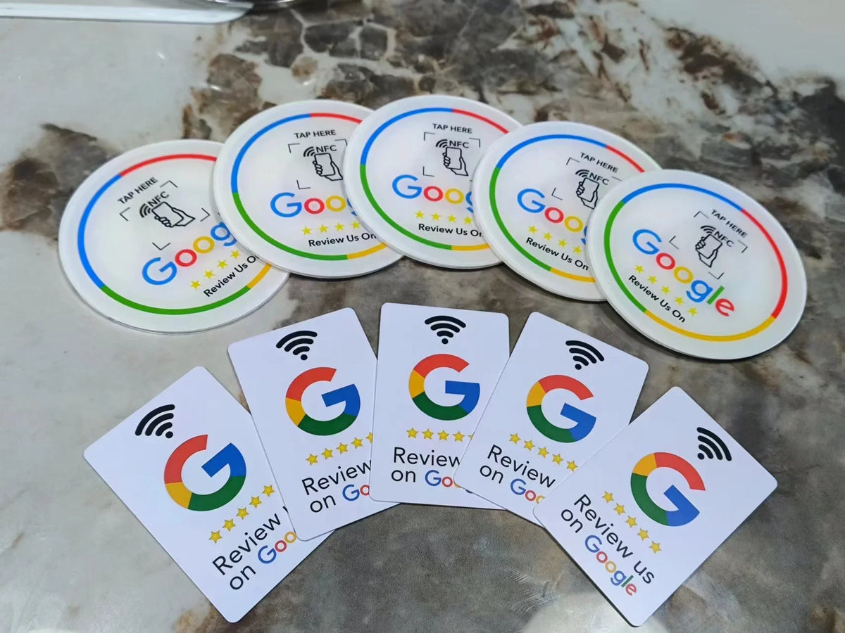 13.56MHz NFC Google Review Sticker - 10CM Programmable Acrylic NFC 215 Table Sticker
