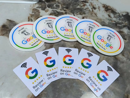 13.56MHz NFC Google Review Sticker - 10CM Programmable Acrylic NFC 215 Table Sticker