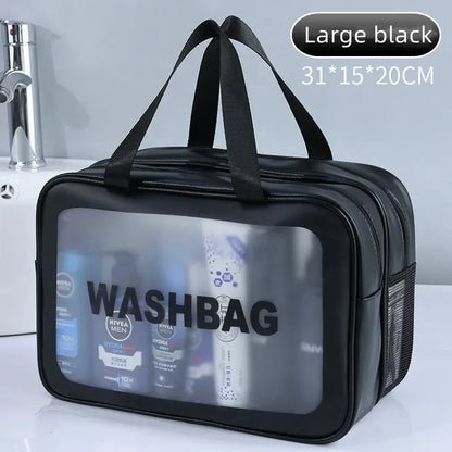 2025 Portable Travel Bag – Dual Transparent Dry & Wet Separation PU Cosmetic Pouch for Fitness and Swimming Essentials