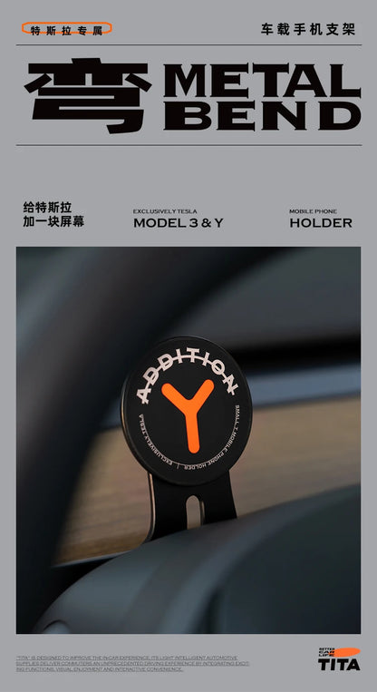 Magnetic Steering Wheel Phone Holder for Tesla Model 3/Y/S/X – Universal Auto Mount Stand for Apple, Xiaomi & Huawei Smartphones