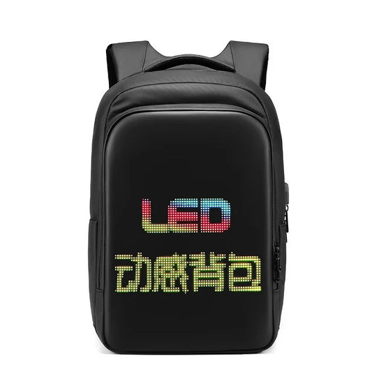 LED Display Laptop Backpack — 15.6” Smart Business & School Travel Bag for Men & Women