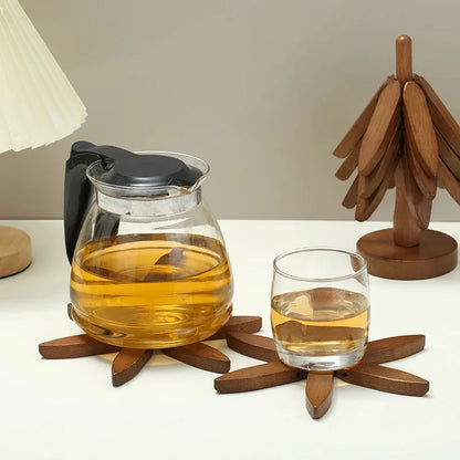 Tree Design Wooden Trivet – Decorative Heat-Resistant Table Mat & Pot Coaster