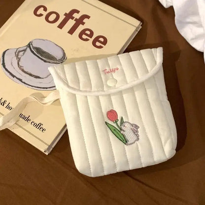 Cute Menstrual Product Storage Bag - Portable Mini Sanitary Napkin & Tampon Organizer for Travel and School
