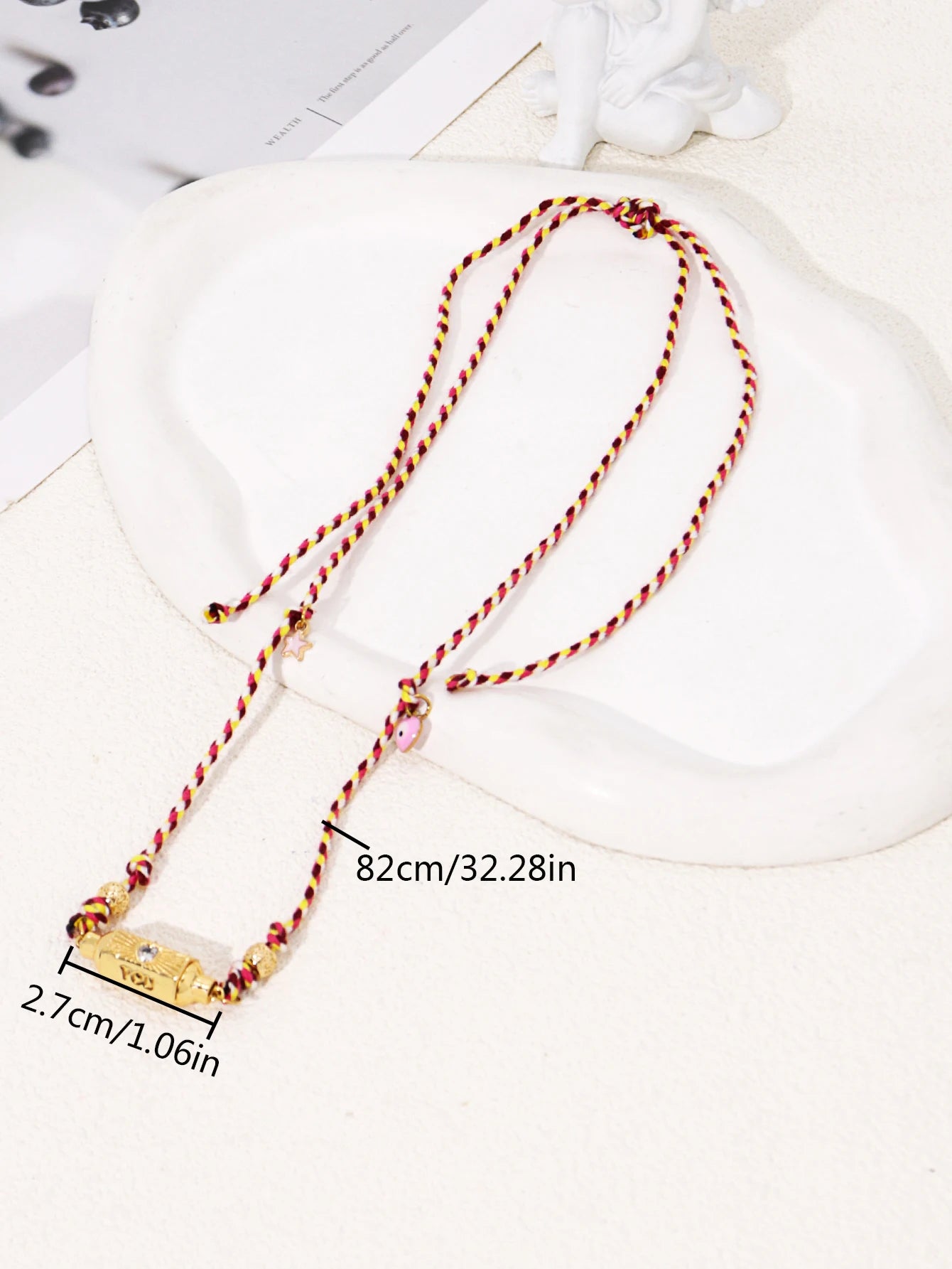 Colorful Cotton Rope Choker Necklace - Evil Eye Charm Pendant Jewelry for Women