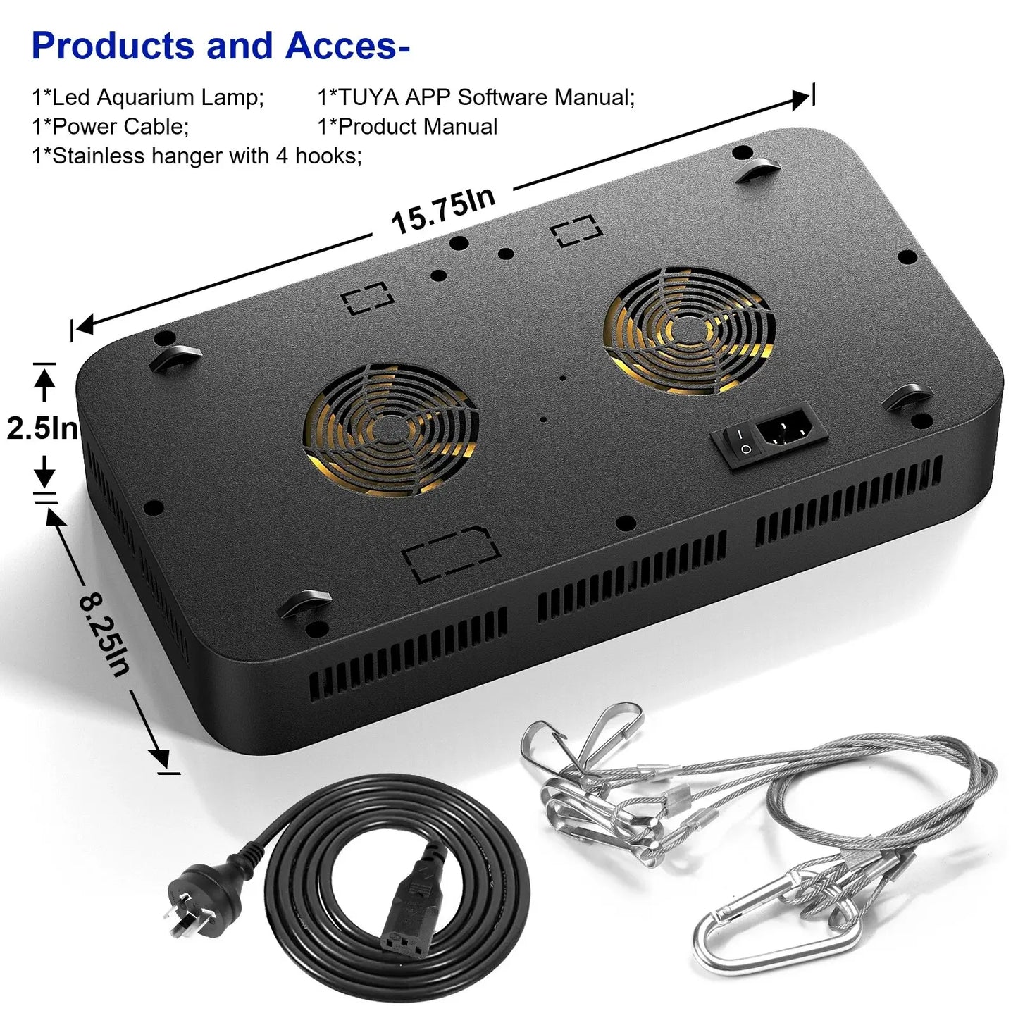 165W Smart Aquarium LED Light - WiFi App Controlled Dimmable 3-Channel Fish & Coral Reef Tank Lamp