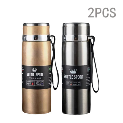 1000ml Stainless Steel Thermal Bottle – Double Wall Vacuum Insulated Leakproof Thermos for Coffee & Tea, Office Travel Flask