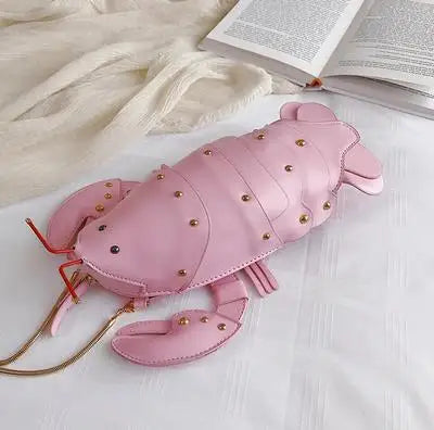 Cute Lobster Style Crossbody Mini Bag — PU Leather Chain Purse for Girls & Women Shoulder Clutch 2021