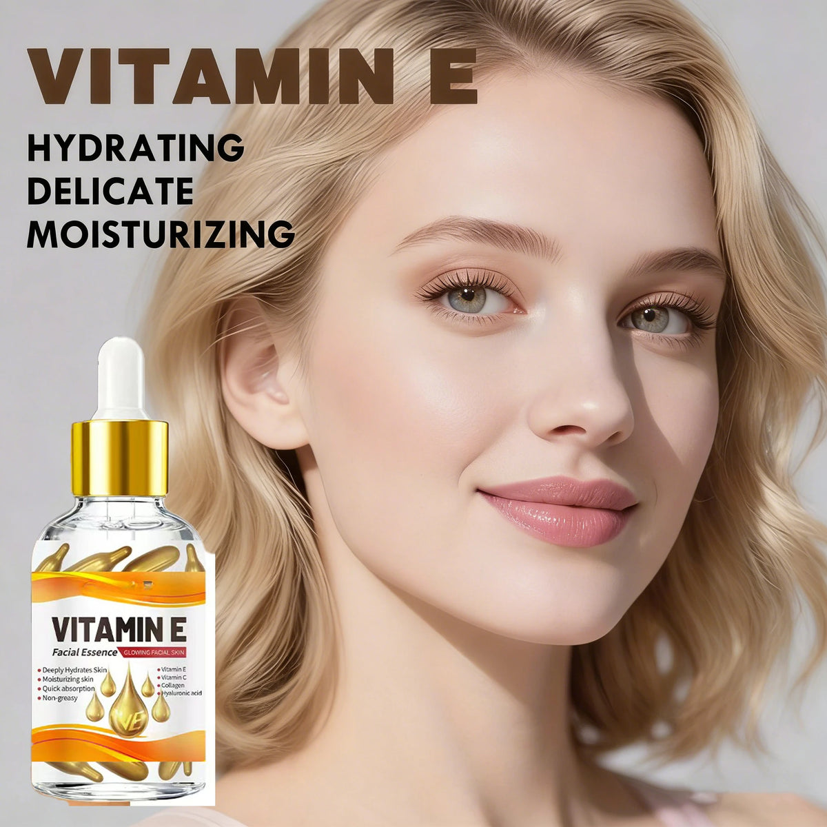 Vitamin C + E Capsule Serum with Squalane – Brightening Facial Serum for Radiant Skin with a Lightweight, Residue-Free Finish