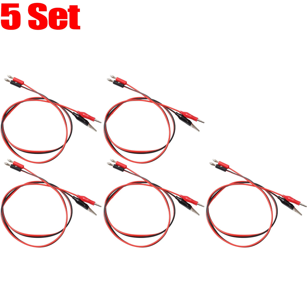 4mm Banana Plug to Alligator Clip Test Leads - Multimeter & Oscilloscope Electrical Testing Cables
