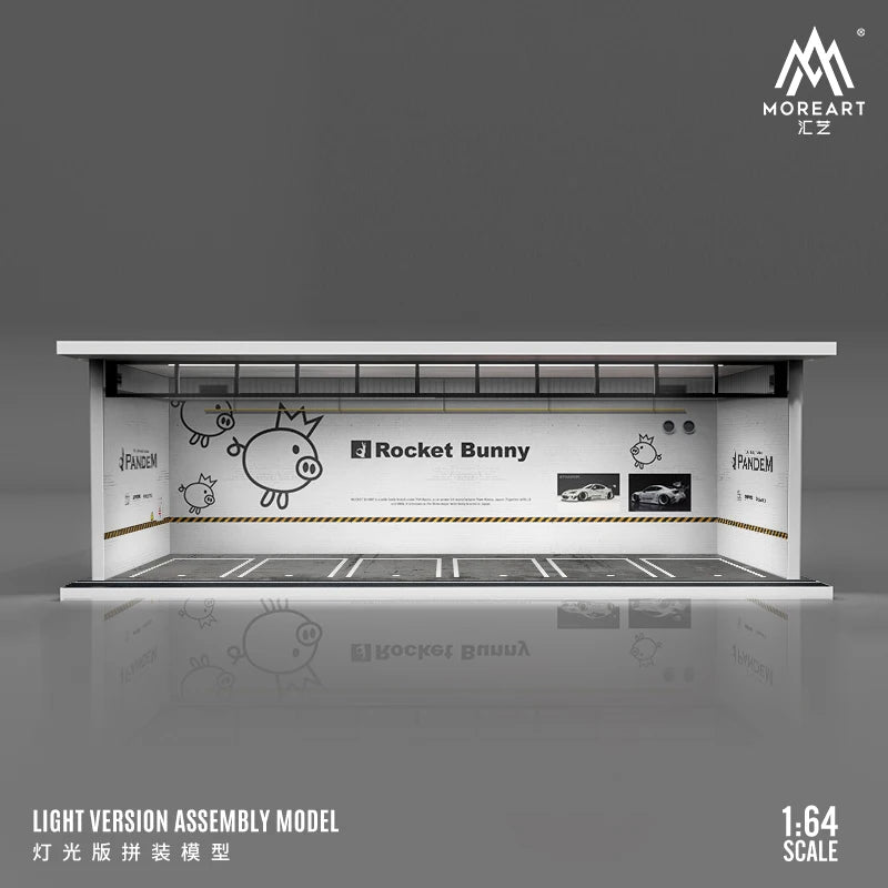 More Art 1:64 Diorama – 3D Car Assembly Lighting Model & Miniature Parking Lot Scene Props