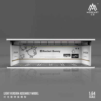 More Art 1:64 Diorama – 3D Car Assembly Lighting Model & Miniature Parking Lot Scene Props