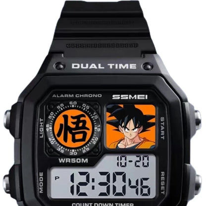 Dragon Ball Goku Digital Sports Watch – Multifunction Waterproof Anime Wristwatch for Men