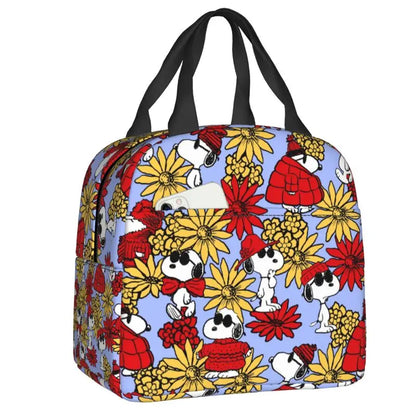 Custom Cute Snoopy Cartoon Insulated Lunch Tote Bag – Portable Thermal Cooler for Women, Work, School & Travel