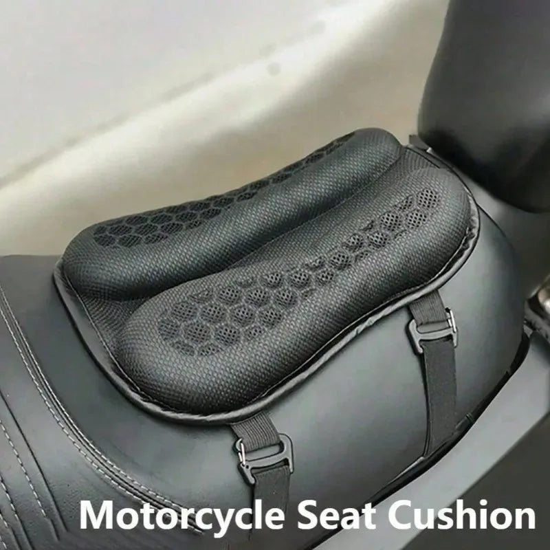 3D Honeycomb Gel Motorcycle Seat Cushion — Universal Breathable, Anti-Slip, Shock-Absorbing Pad for Harley, Honda, Yamaha