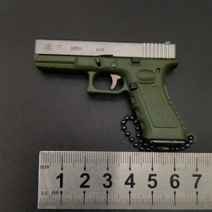 Metal Mini Tactical Keychain - 1:3 G17 Tiny Pendant, Decorative Ornament & Birthday Gift for Men