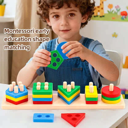 Geometric Building Blocks Set – Early Learning Educational Toys for Toddlers and Children’s Shape Recognition and Creativity