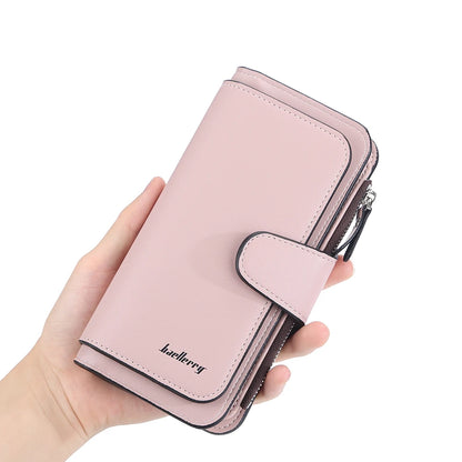2024 Women’s Long Wallet – Custom Name Engraving, 15 Card Holders & Zippered Classic Purse