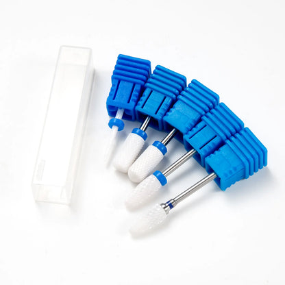 5PCS Ceramic Nail Drill Bit Set - Electric Milling Cutter Bits for Manicure & Pedicure Nail Machine Accessories