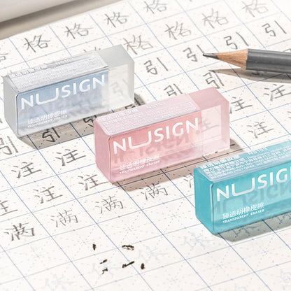 Cute Transparent Soft Eraser Set – Minimalist Solid Color School Erasers for Students & Stationery Supplies