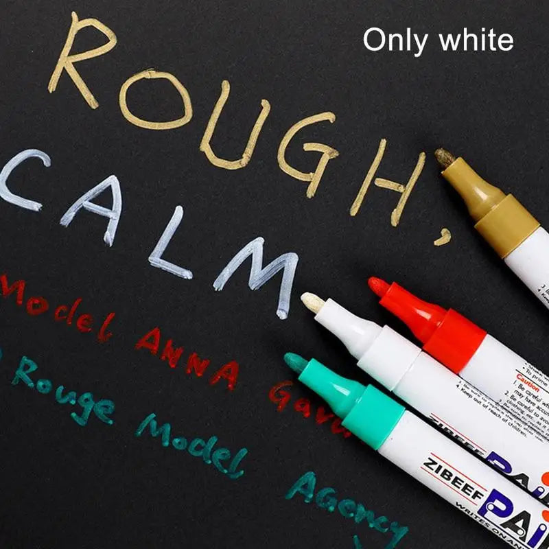 3pcs White Paint Pen Set – Waterproof Oil-Based Markers for Car Tyres, Quick Dry and Permanent Paint Pens