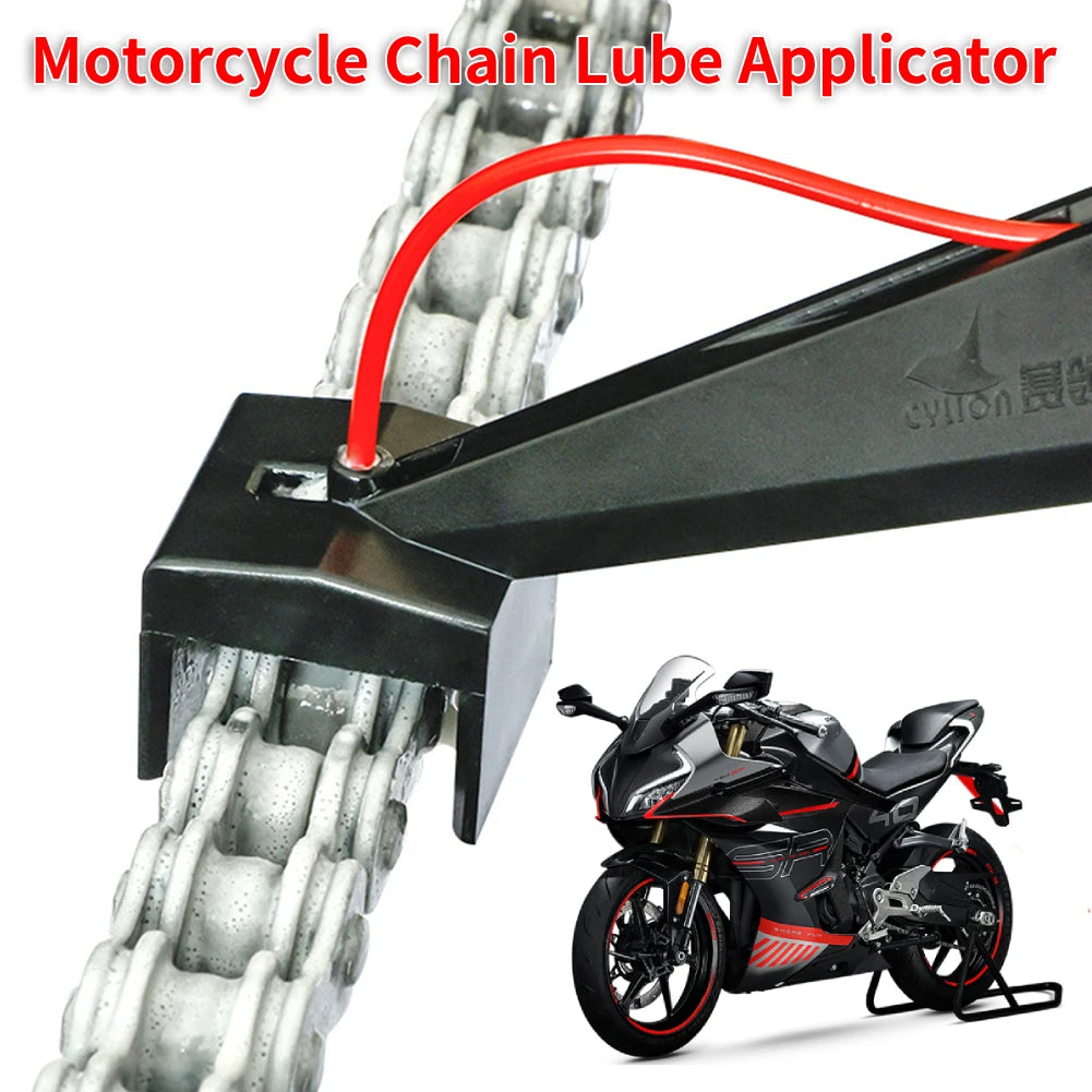 Motorcycle Chain Oiler Spray — Mess-Free Chain Wax & Cleaner Attachment, Chain Lube Tool for Motorcycles