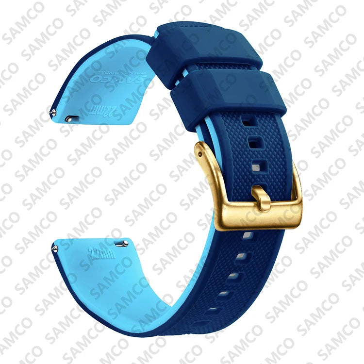 Premium Silicone Watch Band - Quick Release Rubber Replacement Strap for 18mm 20mm 22mm Watches