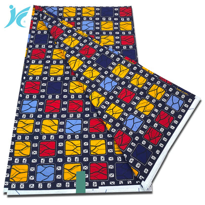 Classic African Wax Fabric - 100% Cotton Soft Ankara Pagne for Women's Dresses