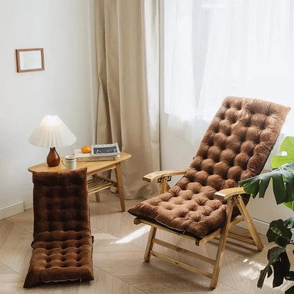 Autumn Winter Thickened Foldable Rocking Chair Cushion – Long Lounge Seat Pad for Garden, Balcony, Sofa & Tatami Home Decor
