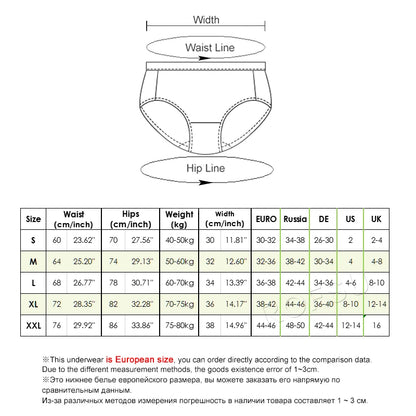 3-Pack Women’s Menstrual Briefs – Bamboo Cotton 4-Layer Absorbent Leakproof Period Underwear