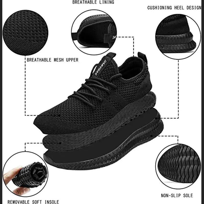 2022 Men’s Sneakers — High-Quality Breathable Gym & Casual Walking Shoes, Lightweight Plus-Size Footwear Zapatillas Hombre