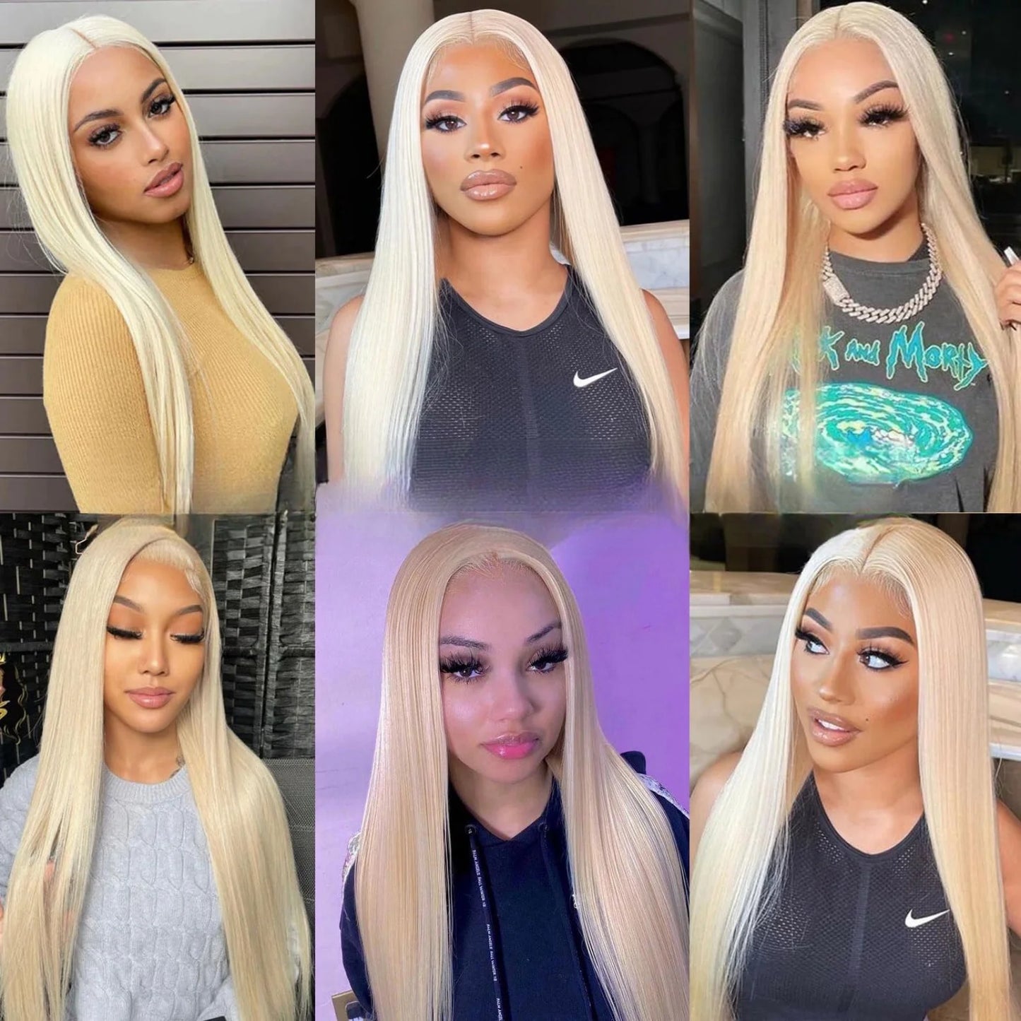 Blonde Straight Synthetic Lace Front Wig – Glueless Long Platinum White Blonde Hair Wig for Women