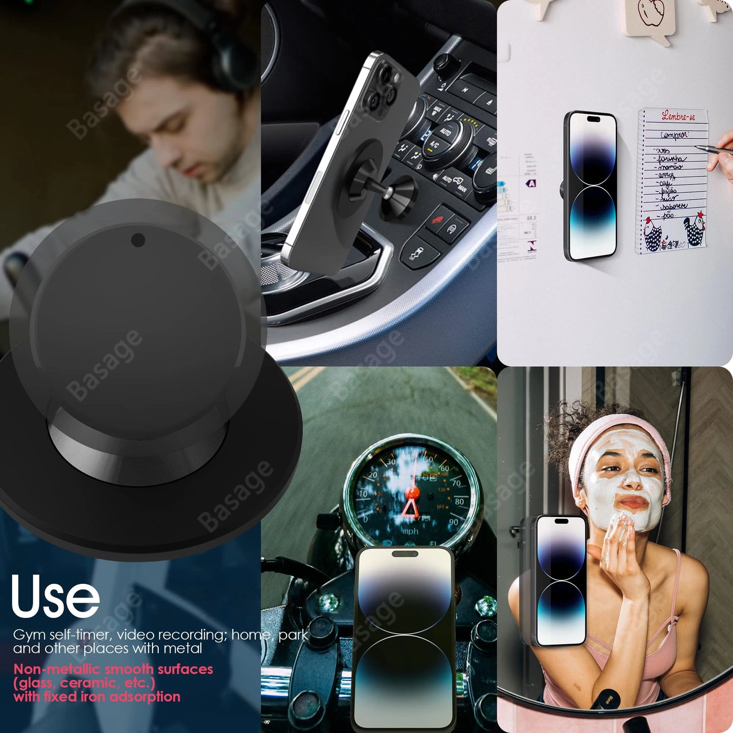 Gym Mate Magnetic Phone Mount – Double-Sided Suction Holder for MagSafe, Hands-Free Video Shooting While Working Out