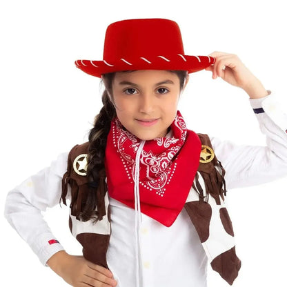 Adjustable Western Cowboy Hat for Kids – Felt Cosplay, Costume Prop, Cowgirl & Princess Party Hat