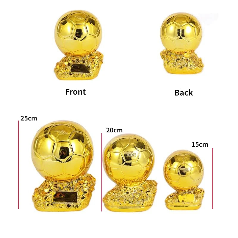25cm Golden Balloon Football Trophy - Excellent Player Award, Competition Honor, Customizable Reward, Best Gift for Home Decor