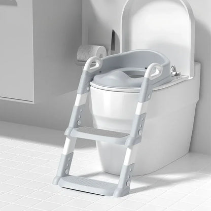 Children's Toilet Seat & Step Stool – Folding Toilet Ring with Stairway for Boys & Girls
