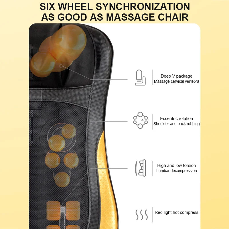 Multifunctional Electric Full Body Massage Cushion – Back, Waist, Neck & Shoulder Shiatsu Kneading Massager for Home Use