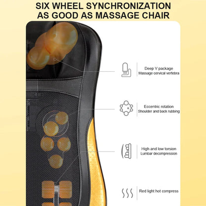 Multifunctional Electric Full Body Massage Cushion – Back, Waist, Neck & Shoulder Shiatsu Kneading Massager for Home Use